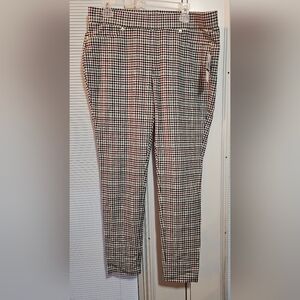 Michael Kors Houndstooth Pull On Stretch Pants NWT